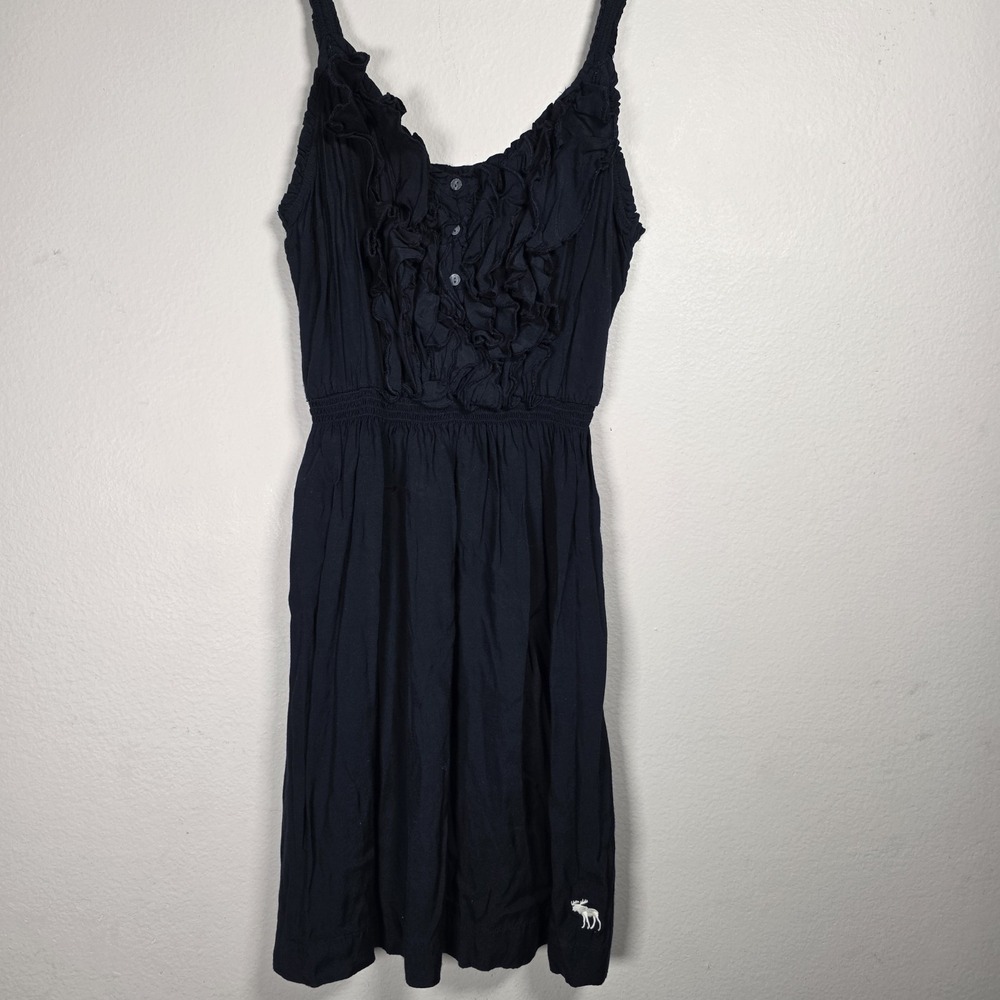 Abercrombie & Fitch Medium Navy Ruffle Mini Dress Dark Cottagecore Coquette Y2k